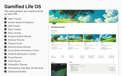 Gamified Life OS | Gamification System | Notion Featured