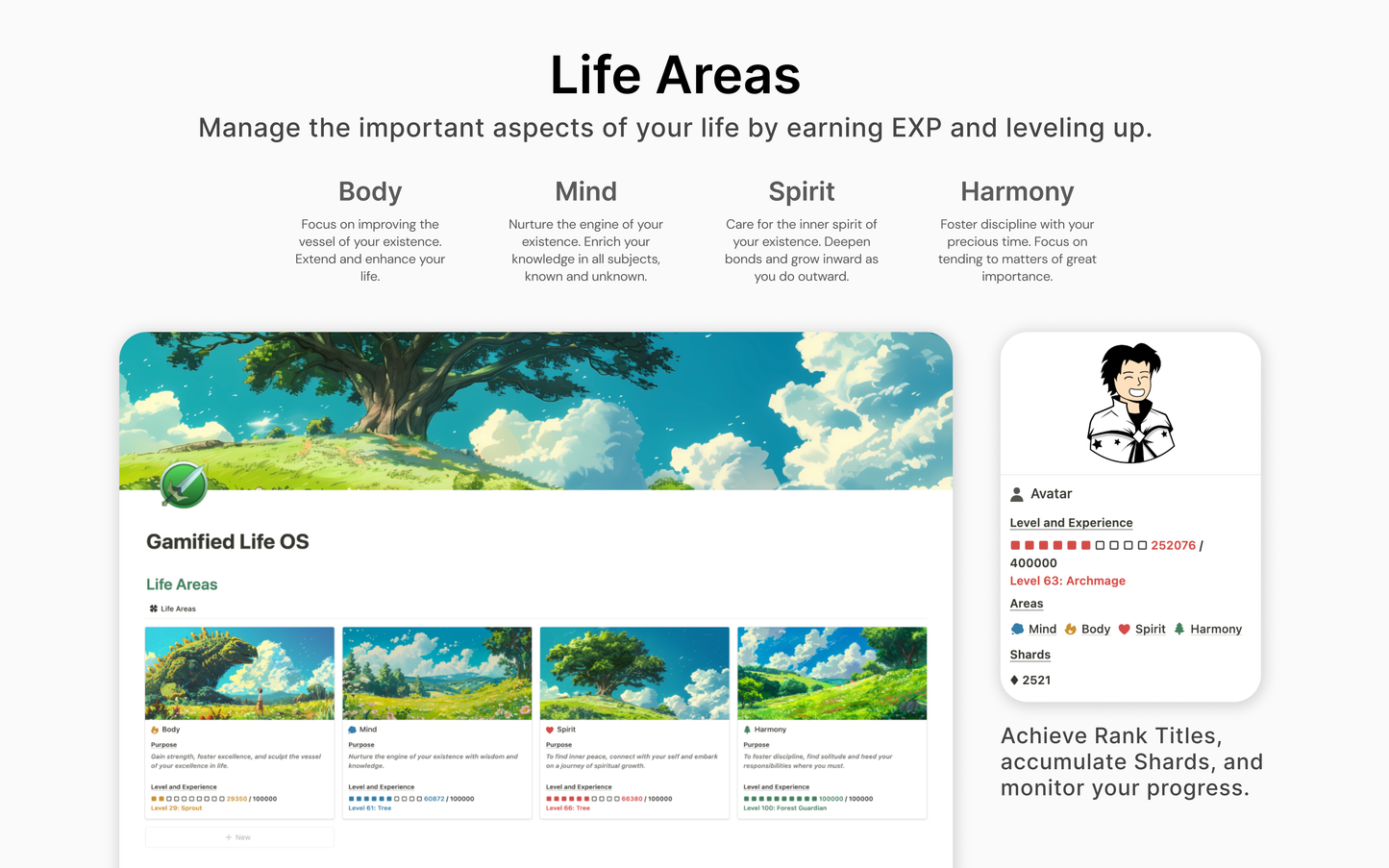 Gamified Life OS | Gamification System | Notion Featured